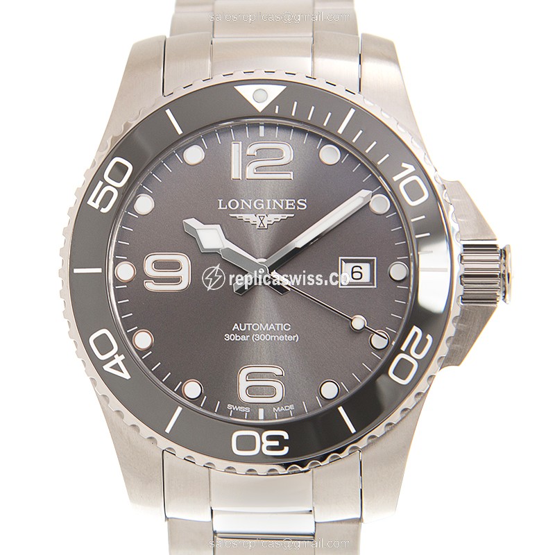 Longines CONQUEST Replica - Automatic - Steel Case - Gray Dial, Silver Clasp
