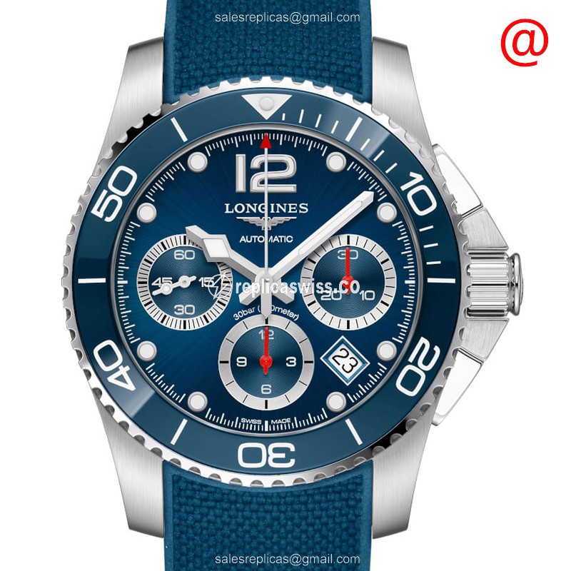 Longines Conquest Replica - Automatic - Steel - Blue Dial - Blue Rubber Strap - Luxury Replica CONQUEST Watch
