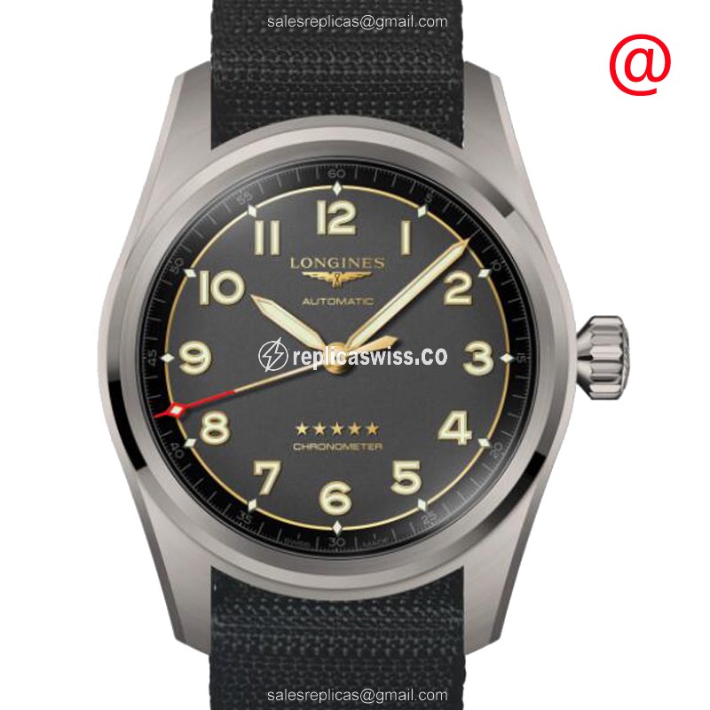 Longines Spirit Replica - Automatic - Titanium Case - Black Dial, Nylon Strap - Luxury Replica SPIRIT Watch