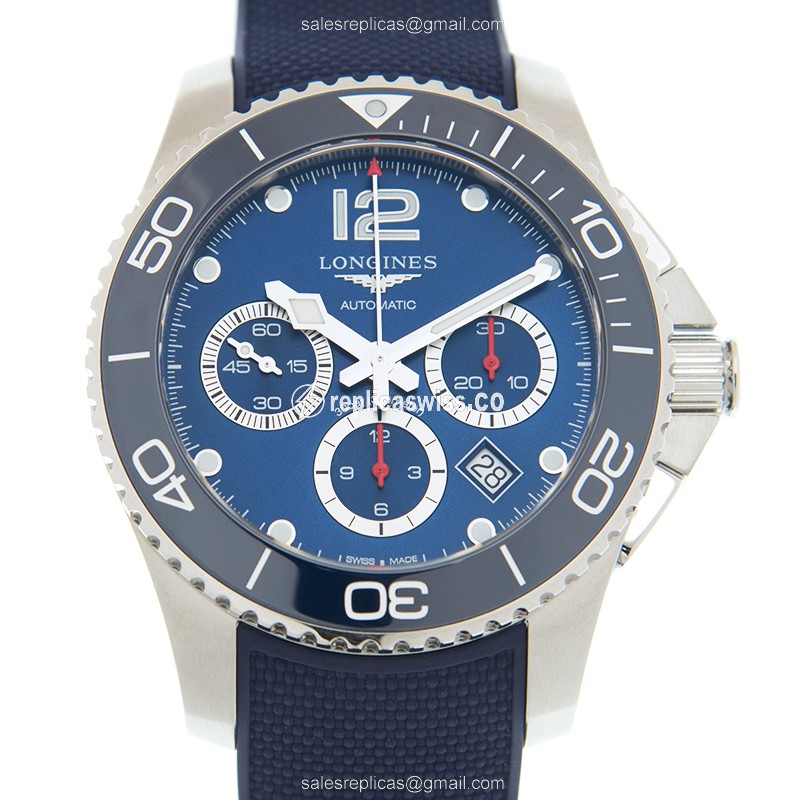 Longines CONQUEST Replica - Automatic - Steel Case - Blue Dial, Rubber Strap