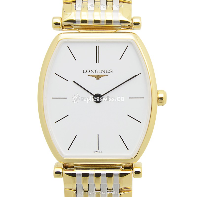 Longines LA GRANDE Replica - Quartz - Gold PVD Case - White Dial on Gold Strap