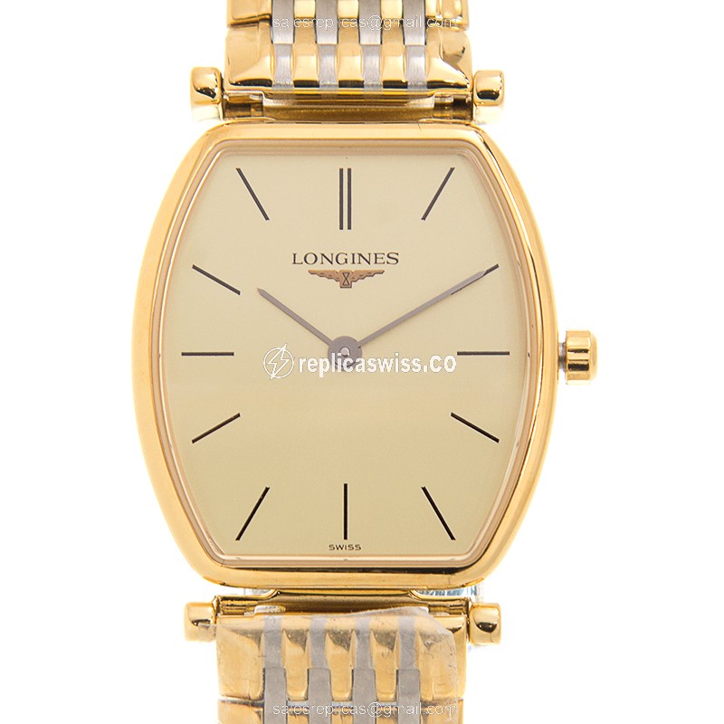 Longines LA GRANDE Quartz PVD Gold - Gold Dial - Gold Clasp - Sapphire Crystal - Luxury Replica LA GRANDE Watch