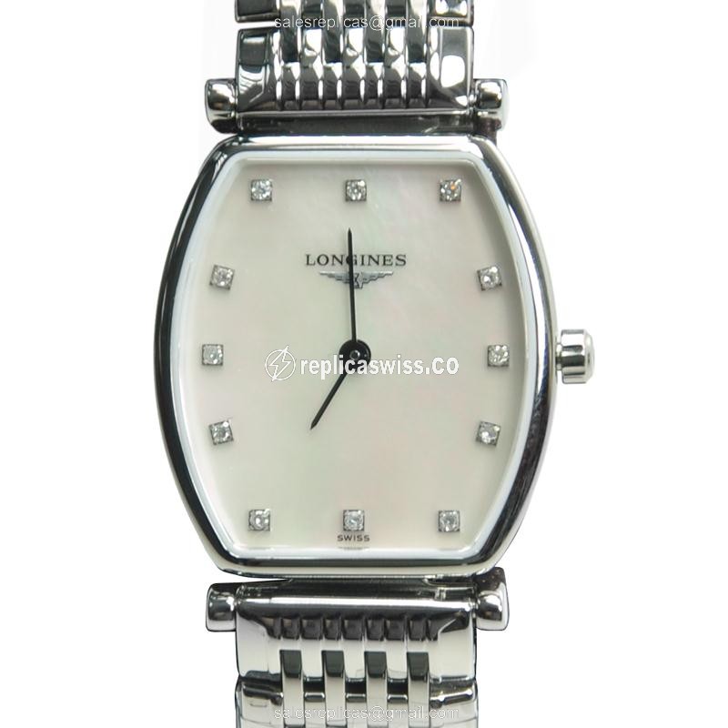 Longines LA GRANDE Quartz - Stainless Steel Case, White Dial, Silver Clasp & Strap - Luxury Replica LA GRANDE Watch