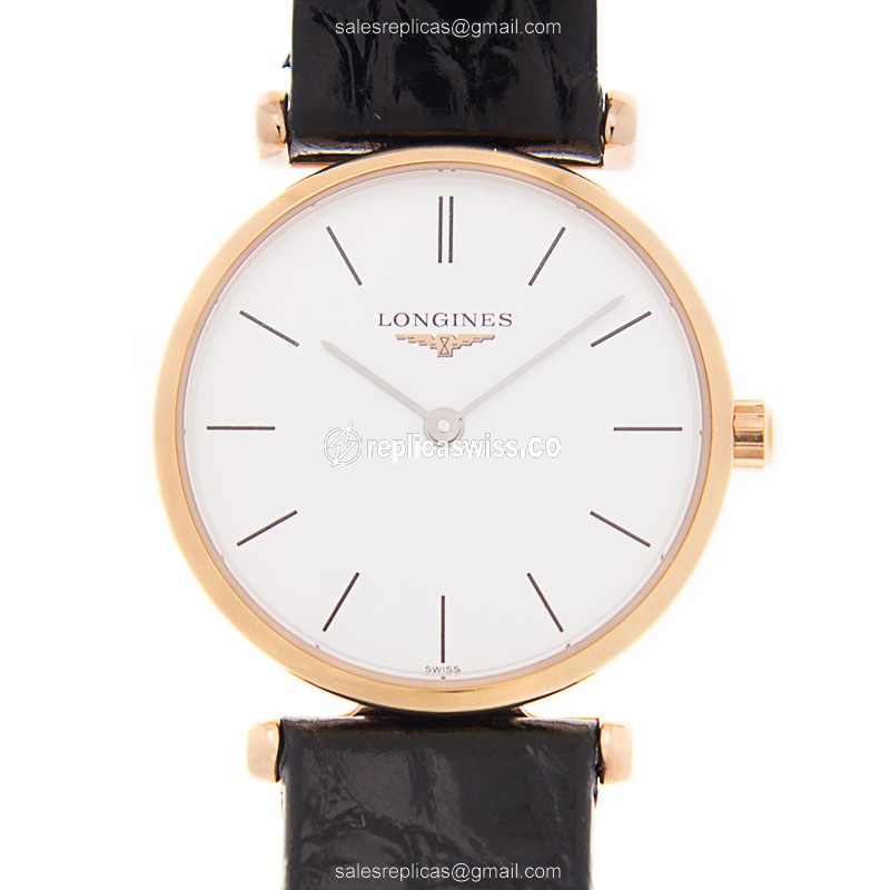 Longines L4.209.1.92.2 Replica - Quartz - 18kt Rose Gold/Steel Case - White Dial