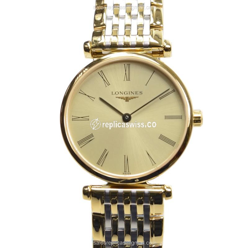 Longines L4.209.2.31.7 Replica - Quartz - Gold PVD Case - Gold Dial - Gold Strap - Luxury Replica LA GRANDE Watch