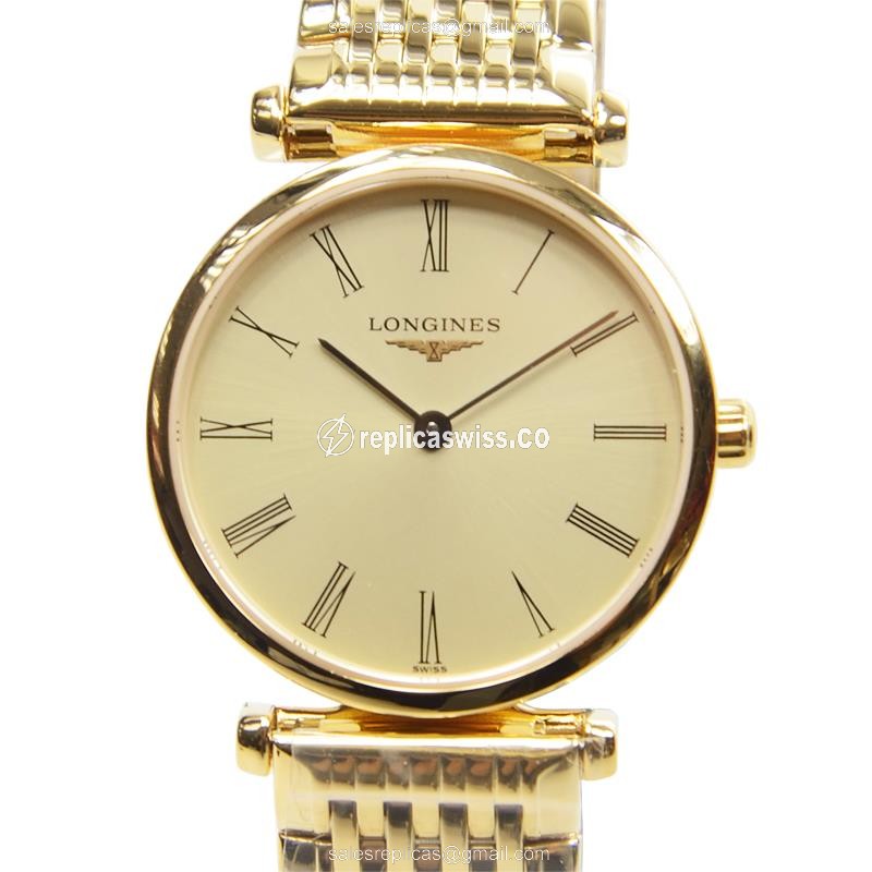 Longines L4.209.2.31.8 Replica - Quartz - PVD Gold Case - Gold Dial