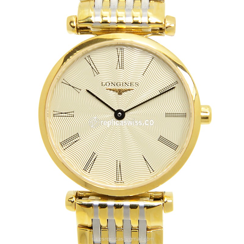 Longines LA GRANDE Quartz - PVD Gold Case, Gold Dial | Gold Clasp