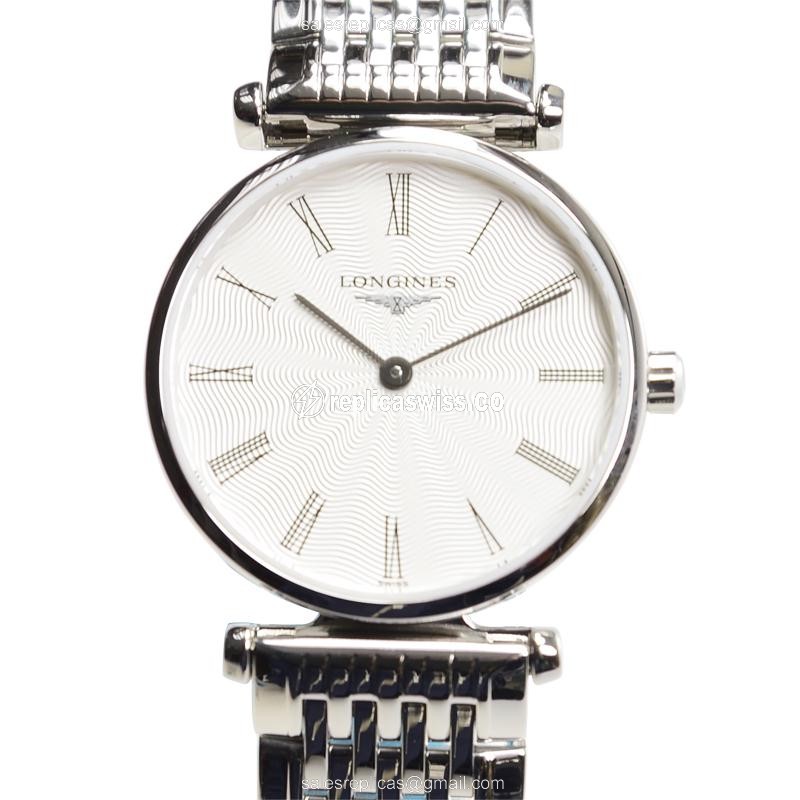 Longines L4.209.4.71.6 Replica - Quartz - Stainless Steel Case - White Dial, Silver Clasp, Steel Strap - Luxury Replica LA GRANDE Watch
