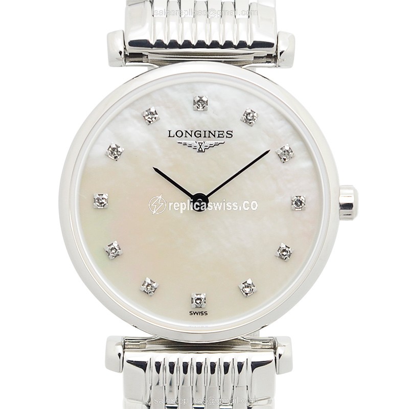 Longines LA GRANDE Quartz - Stainless Steel Case, White Dial, Silver Clasp - Luxury Replica LA GRANDE Watch