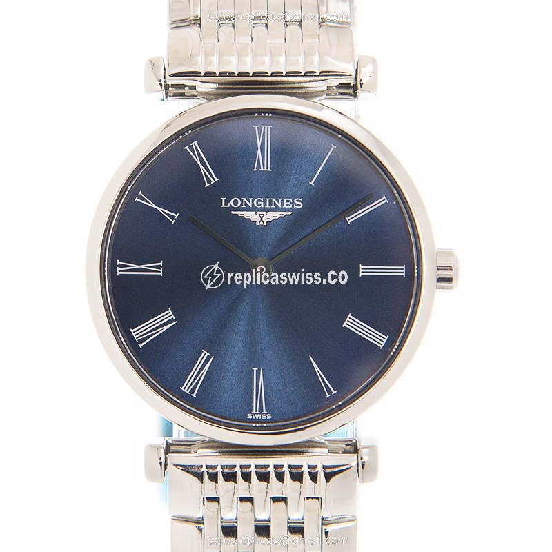 Longines LA GRANDE Replica - Quartz - Blue Dial - Stainless Steel Case - Silver Band - Luxury Replica LA GRANDE Watch