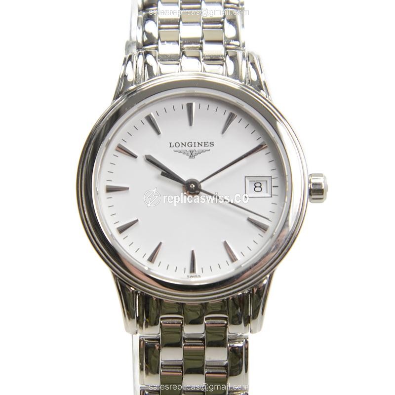 Longines Flagship Quartz - White Dial - Stainless Steel Case | Silver Strap - Luxury Replica FLAGSHIP Watch