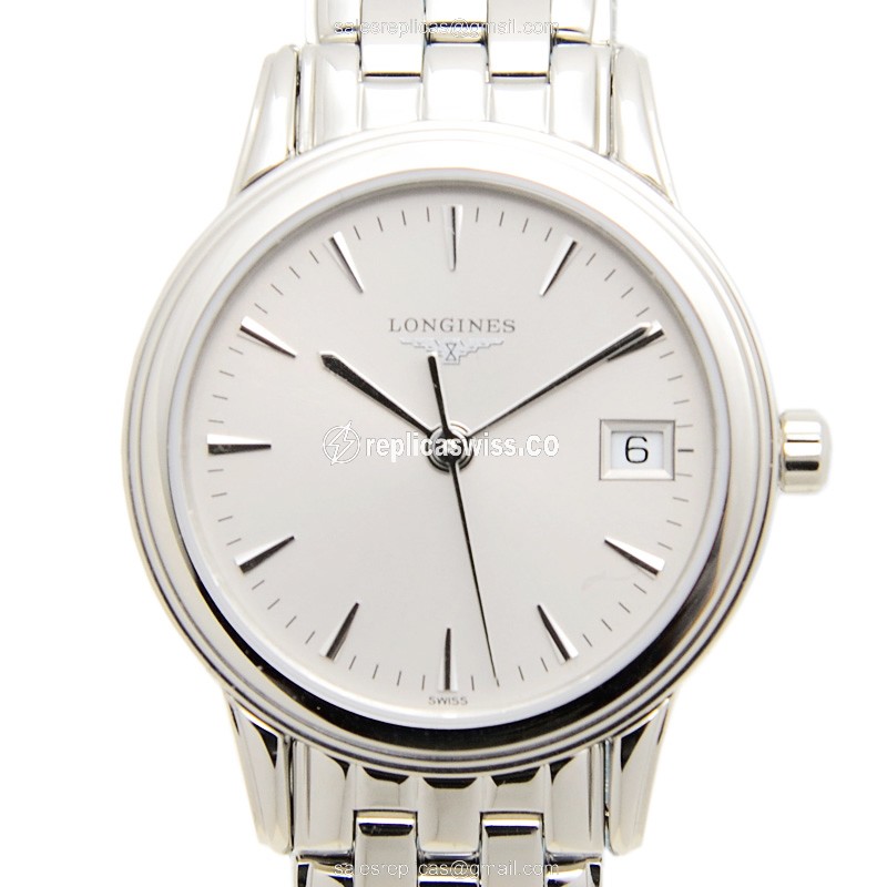 Longines L4.216.4.72.6 Replica - Quartz - Silver Case, Dial - Steel Clasp & Strap