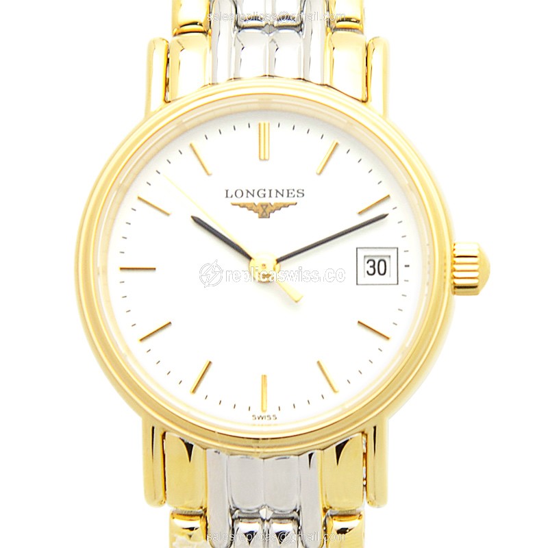 Longines Presence Replica - Quartz - Gold-Plated Case - White Dial
