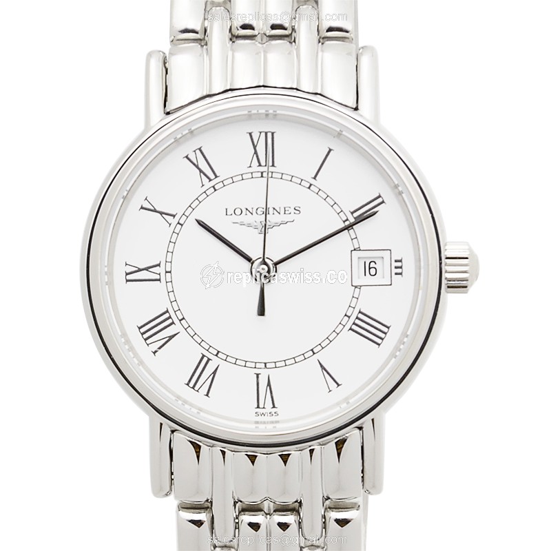 Longines Presence Replica - Quartz - Stainless Steel Case - White Dial, Silver Clasp - Luxury Replica PRESENCE Watch