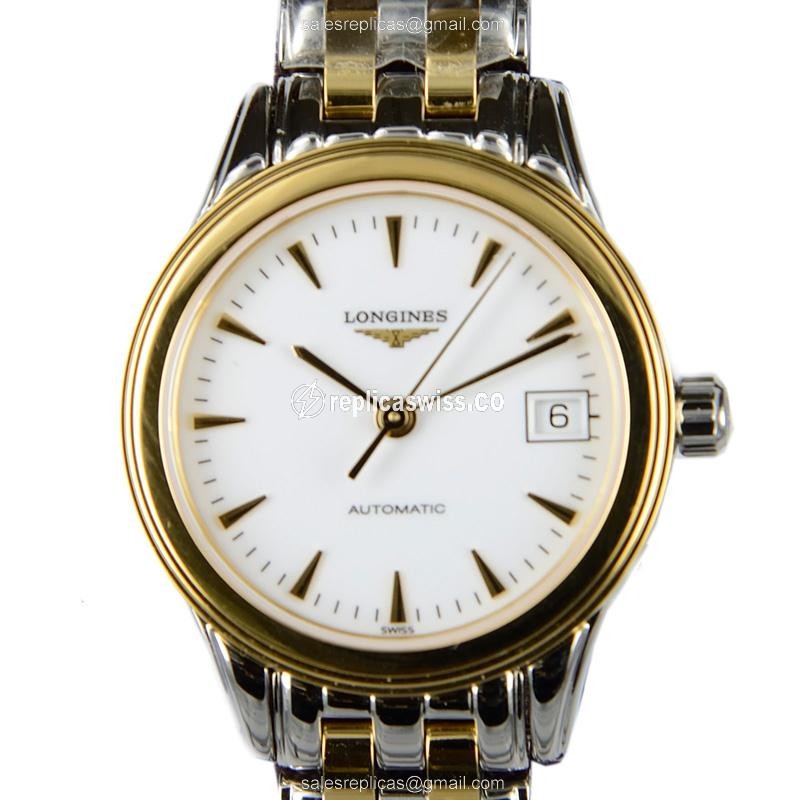Longines L4.274.3.22.7 Replica - Automatic - 18kt Gold | Steel Case | White Dial