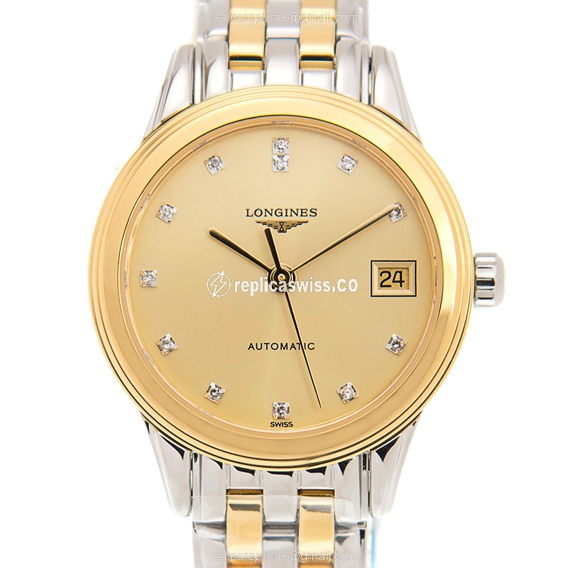 Longines L4.274.3.37.7 Flagship Replica - PVD Gold Case - Gold Dial - Automatic