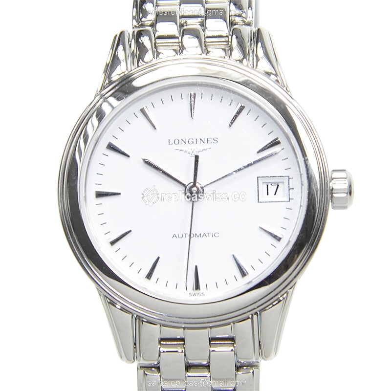 Longines L4.274.4.12.6 Flagship - Auto - Stainless Steel Case - White Dial - Silver Clasp & Band