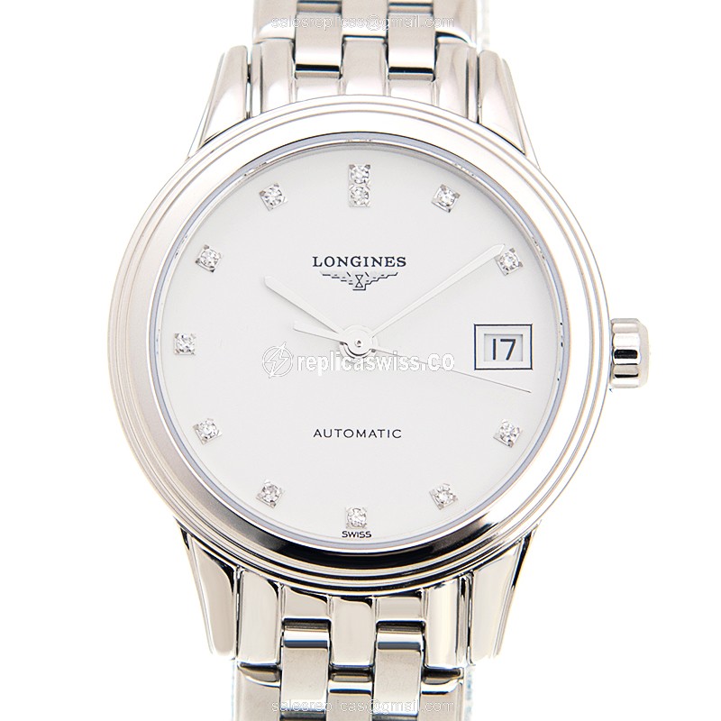 Longines L4.274.4.27.6 Flagship - Auto - Stainless Steel Case - White Dial - Silver Band - Luxury Replica FLAGSHIP Watch