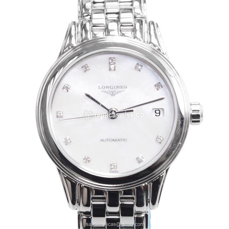 Longines L4.274.4.87.6 Flagship Replica | Automatic | Steel Case | White Dial - Luxury Replica FLAGSHIP Watch