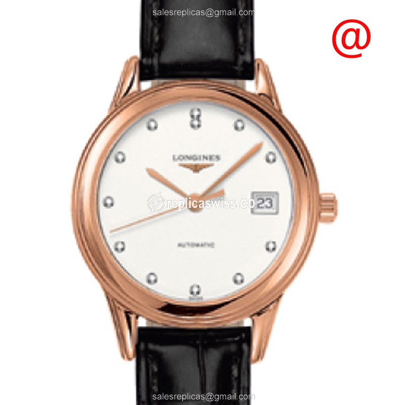 Longines L4.274.8.27.2 Flagship - Automatic 18kt Rose Gold - White Dial, Buckle Clasp