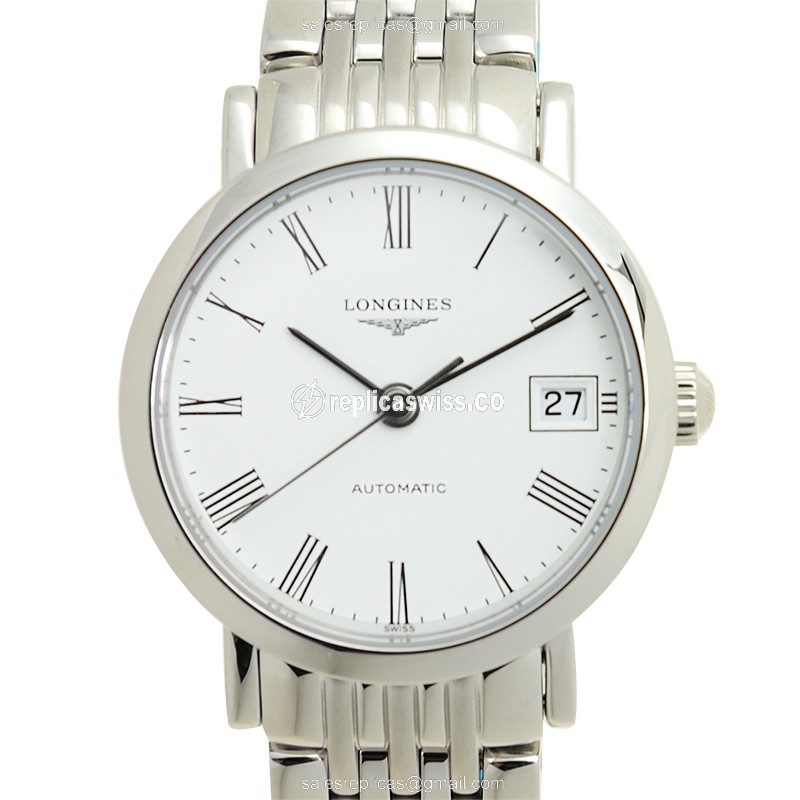 Longines L4.309.4.11.6 Replica - Automatic - Steel Case - White Dial, Silver Clasp - Luxury  Watch