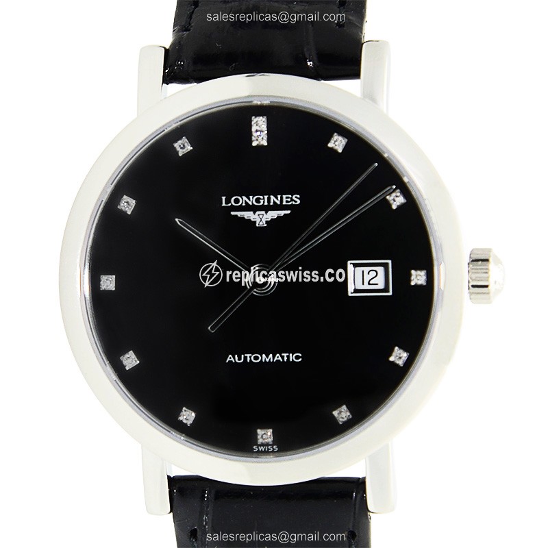 Longines Elegant Watch - Replica - Automatic - Steel - Black Dial - Luxury Replica ELEGANT Watch