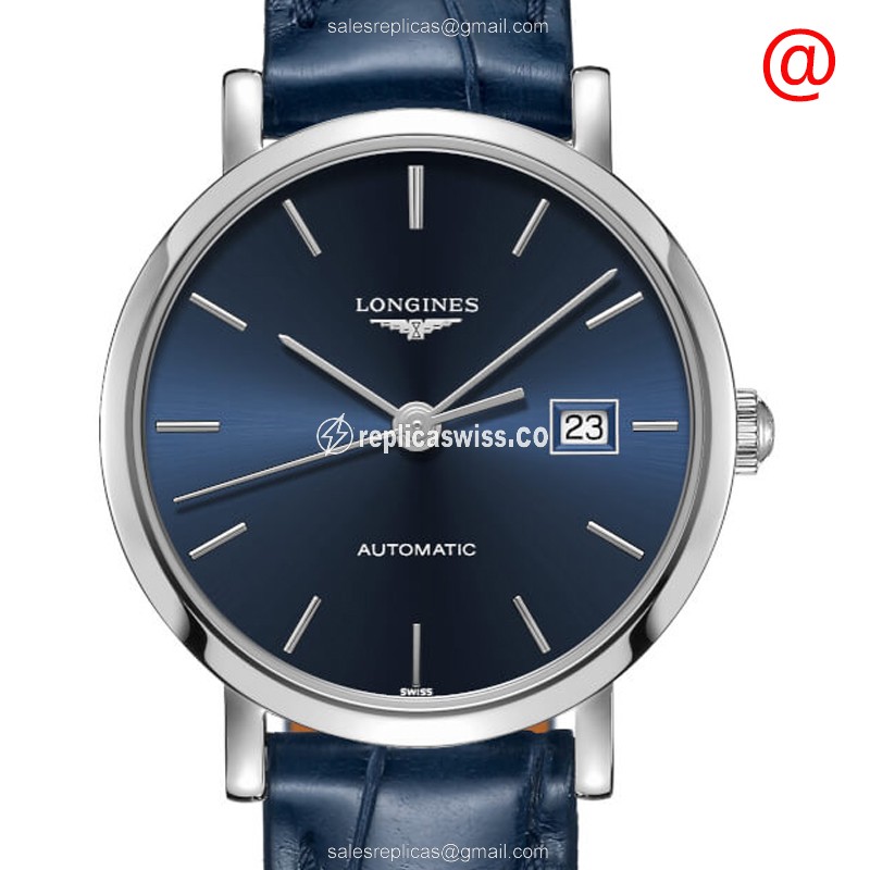 Longines Elegant Replica - Automatic - Blue Dial - Steel Case - Blue Strap - Buckle Clasp - Luxury Replica ELEGANT Watch