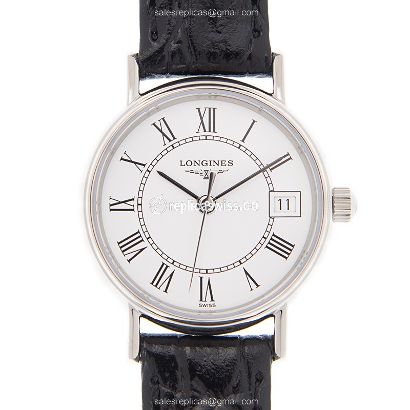 Longines Presence Replica | Automatic | White Dial, Leather Strap