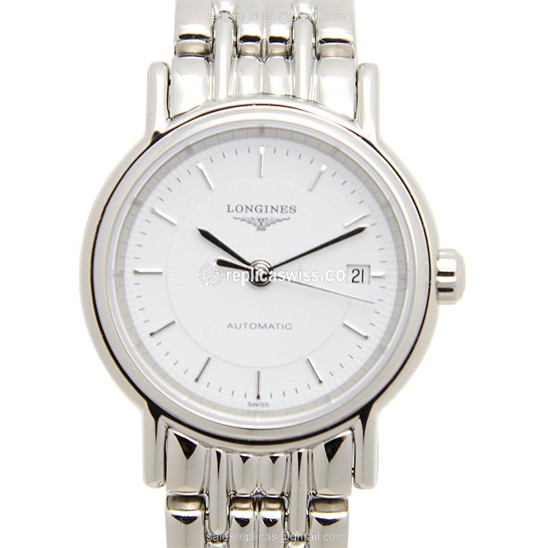 Longines Presence Replica - Automatic - Stainless Steel - White Dial, Silver Clasp - Luxury Replica PRESENCE Watch