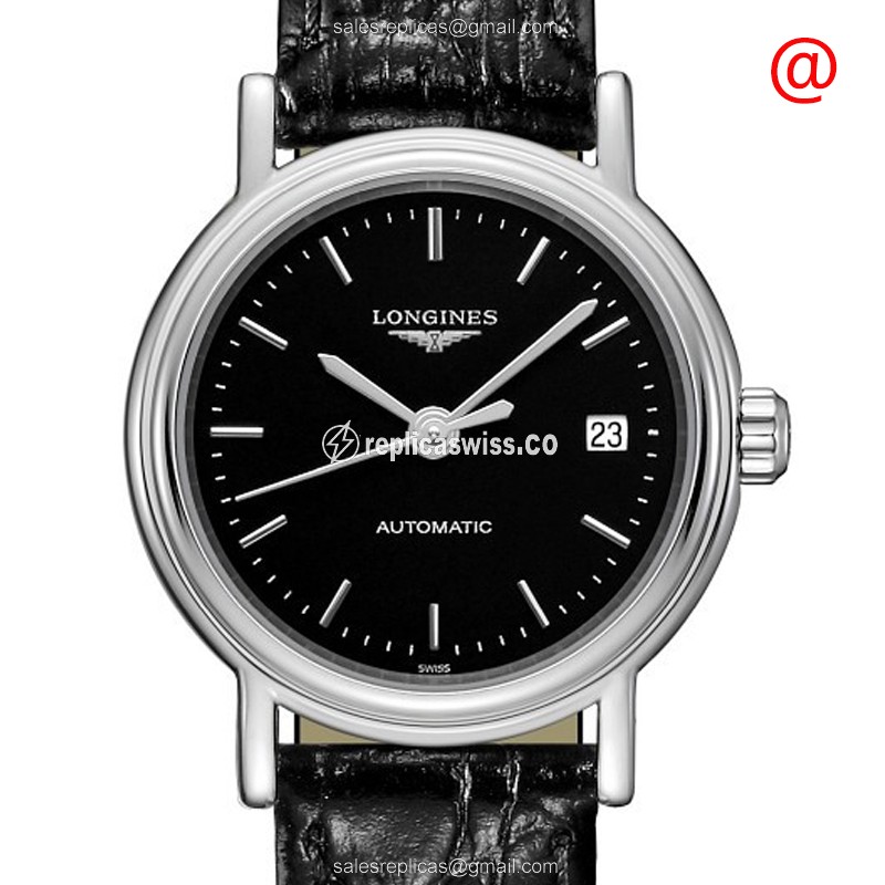 Rolex L4.321.4.52.2 Replica | Automatic | Stainless Steel Case | Black Dial, Leather Strap - Luxury Replica PRESENCE Watch