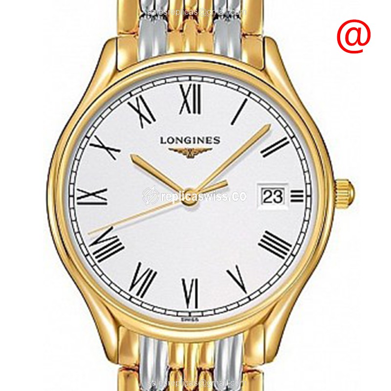 Longines L4.359.2.11.7 Replica - Quartz - 18kt Gold/Steel Case - White Dial, Gold/Steel Strap - Luxury Replica LYRE Watch