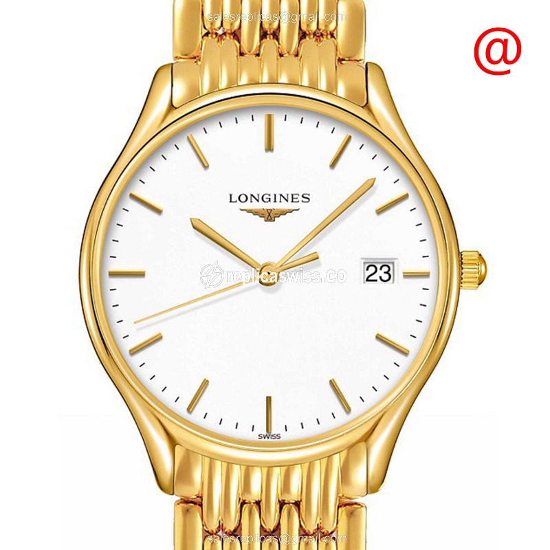Longines LYRE Quartz PVD Gold - White Dial, Gold Strap, Automatic