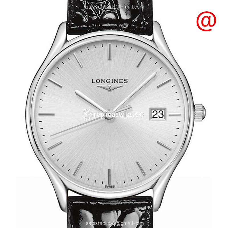 Longines L4.359.4.72.2 Replica - Quartz - Silver Dial, Leather Strap, Buckle Clasp - Luxury Replica LYRE Watch