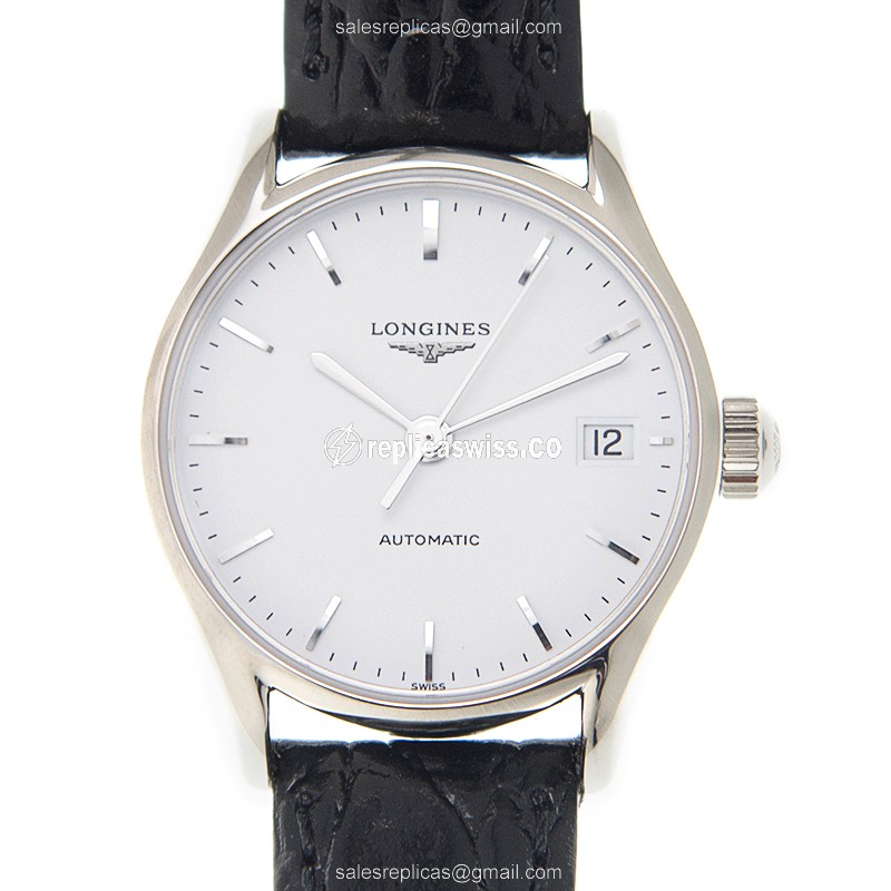 Longines Lyre Replica - Automatic | Steel Case | White Dial, Alligator Buckle