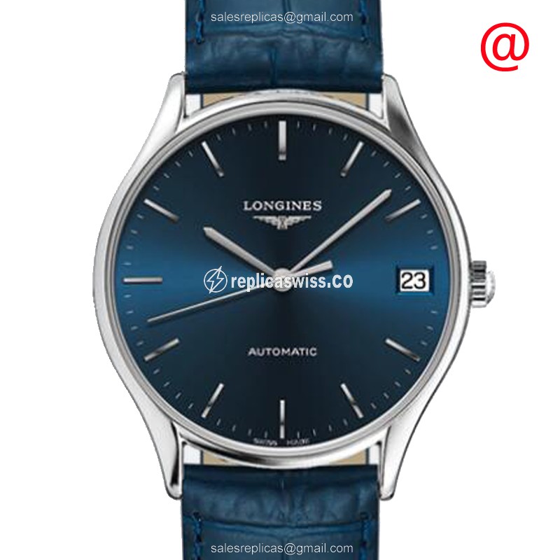 Longines Lyre Replica - Automatic - Steel Case - Blue Dial, Leather Strap