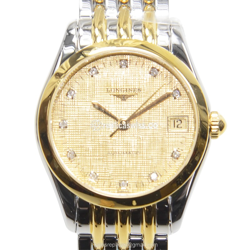 Longines Elegant Series - Automatic - Gold PVD - Gold Dial - Silver Strap - Luxury Replica ELEGANT SERIES Watch