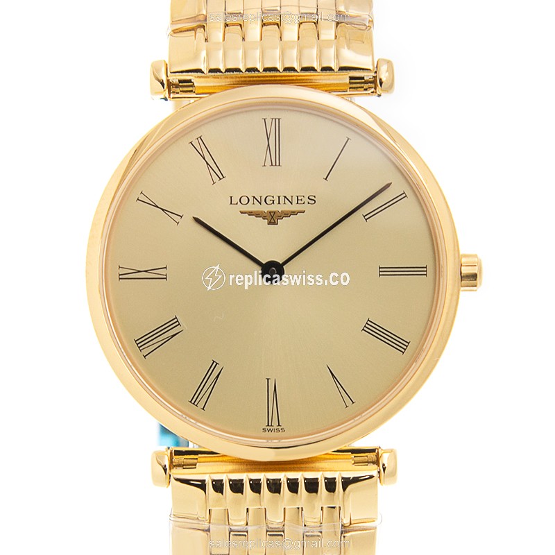 Longines LA GRANDE Quartz Replica - Gold/Steel Case - Beige Dial