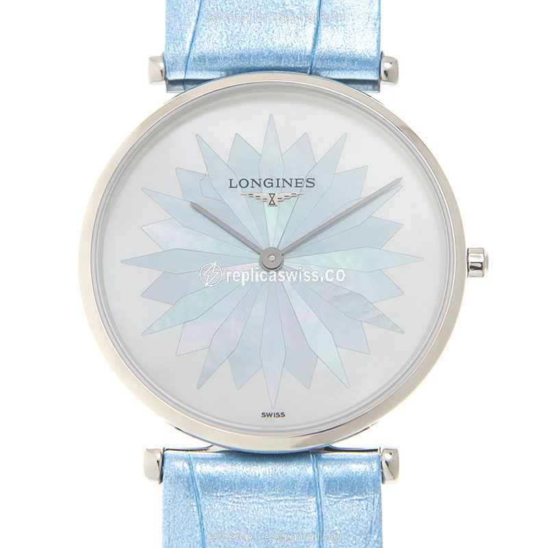 Longines LA GRANDE Quartz - Stainless Steel Case, White Dial, Blue Strap, Buckle Clasp - Luxury Replica LA GRANDE Watch