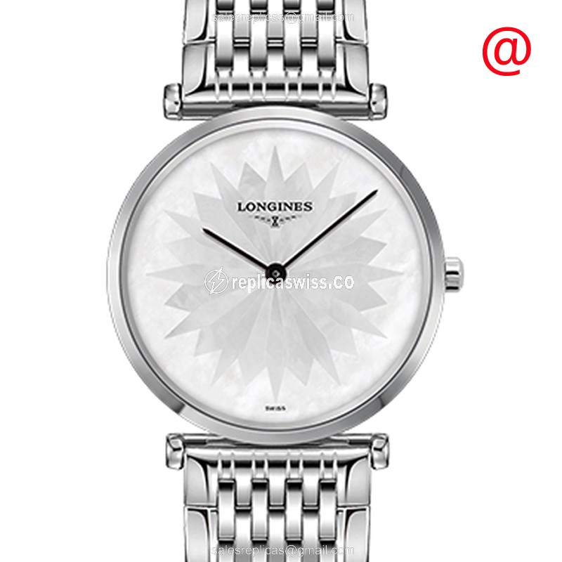 Longines LA GRANDE Quartz - Stainless Steel Case, White Dial, Silver Clasp & Strap - Luxury Replica LA GRANDE Watch