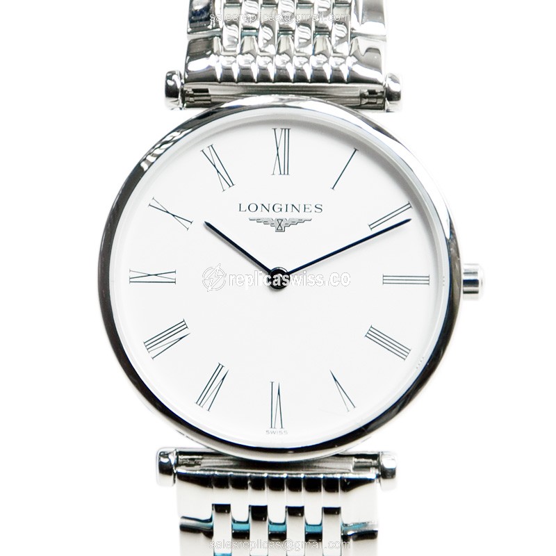 Longines L4.512.4.11.6 Replica - Quartz - Stainless Steel - White Dial - Silver Clasp - Luxury Replica LA GRANDE Watch