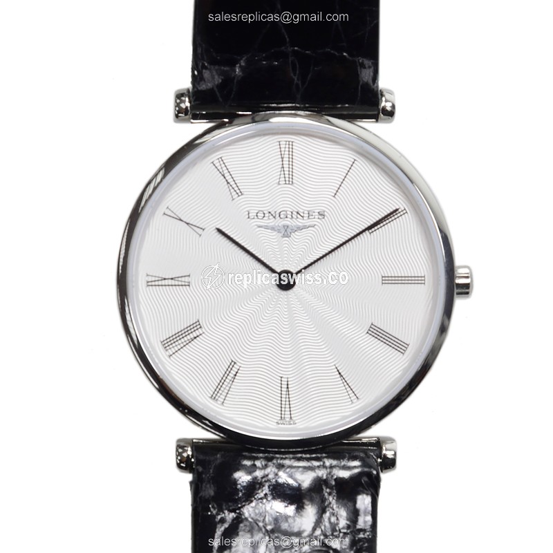 Longines L4.512.4.71.2 Replica - Quartz - Stainless Steel - Silver Dial, Leather Strap - Luxury Replica LA GRANDE Watch