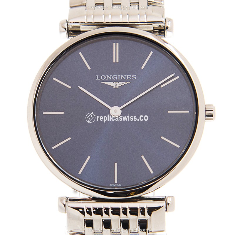 Longines L4.512.4.95.6 Replica - Quartz - Steel Case, Blue Dial - Silver Steel Strap - Luxury Replica LA GRANDE Watch