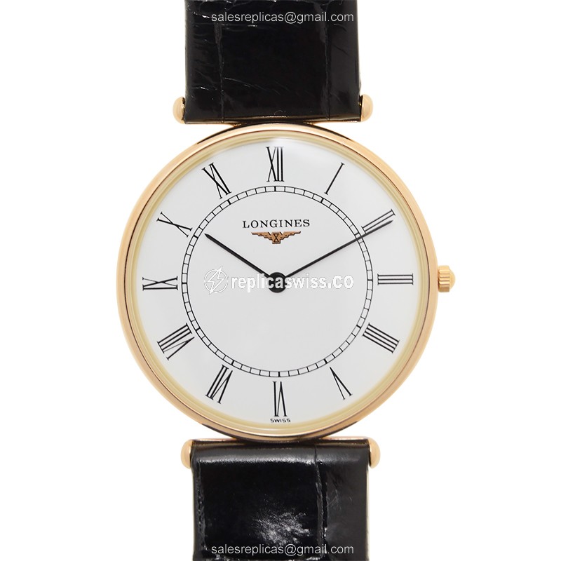 Longines L4.691.8.11.0 Replica - Quartz - 18kt Gold Case - White Dial
