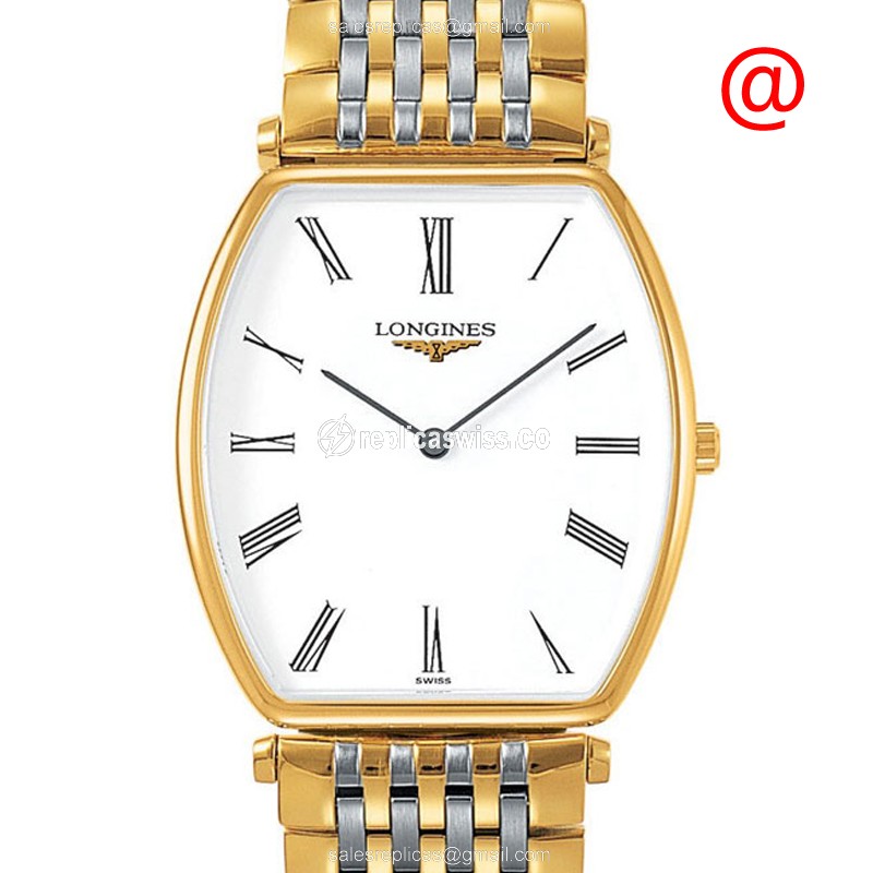 Longines L4.705.2.11.7 Replica - Quartz - Steel Case - White Dial - Gold Plated