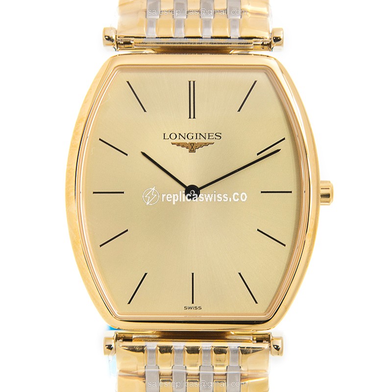 Longines L4.705.2.32.7 Replica - Quartz - 18kt Gold Case, Gold Dial & Gold Strap