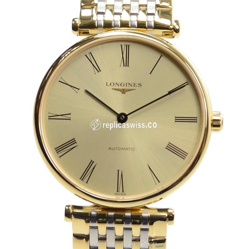 Longines LA GRANDE Replica - 18kt Gold - Automatic - Gold Dial - Gold Clasp & Strap