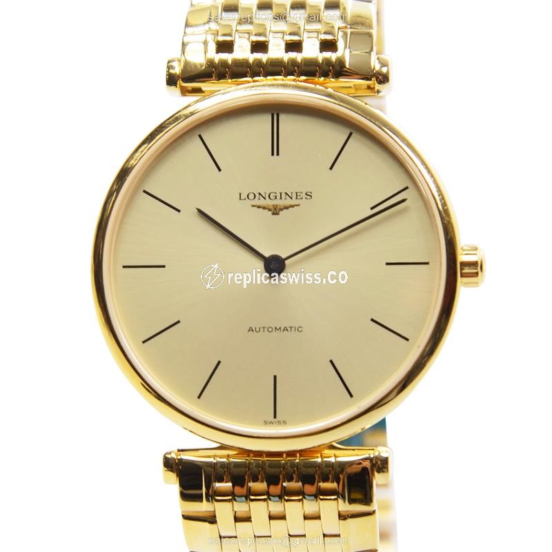 Longines L4.708.2.32.8 Replica - Automatic - 18kt Yellow Gold - Gold Dial
