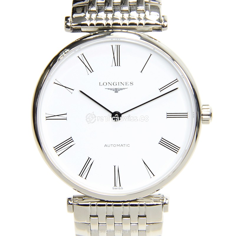 Longines LA GRANDE Replica - Automatic - Steel Case, White Dial, Silver Clasp