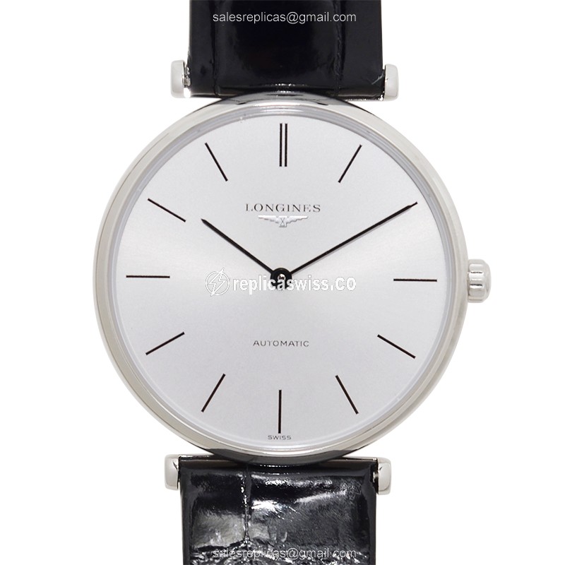 Longines LA GRANDE Replica - Automatic - Steel Case, Silver Dial - Alligator Buckle - Luxury Replica LA GRANDE Watch