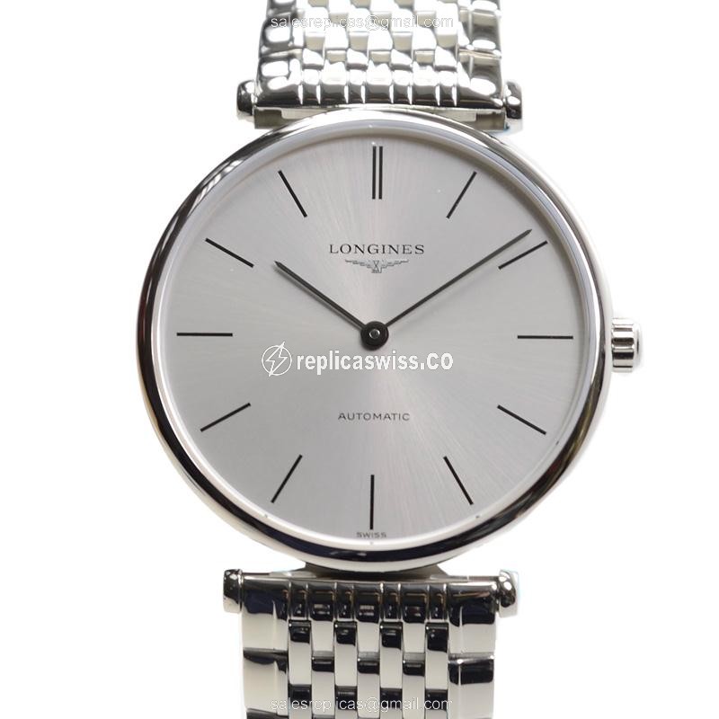 Longines LA GRANDE Replica - Automatic - Stainless Steel - Silver Dial - Luxury  Watch